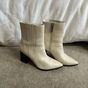 Waterproof Cream Ankle Boots